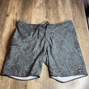 O'Neill Black and Blue Patterned Board Shorts